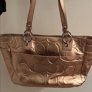 Coach Bronze Gold Tote Bag handbag